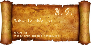 Maka Izidóra névjegykártya